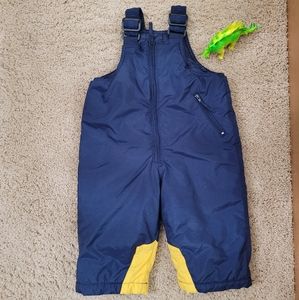 Snowbib pant infant 12 months old boy Artic Quest Navy blue& yellow Winter wear